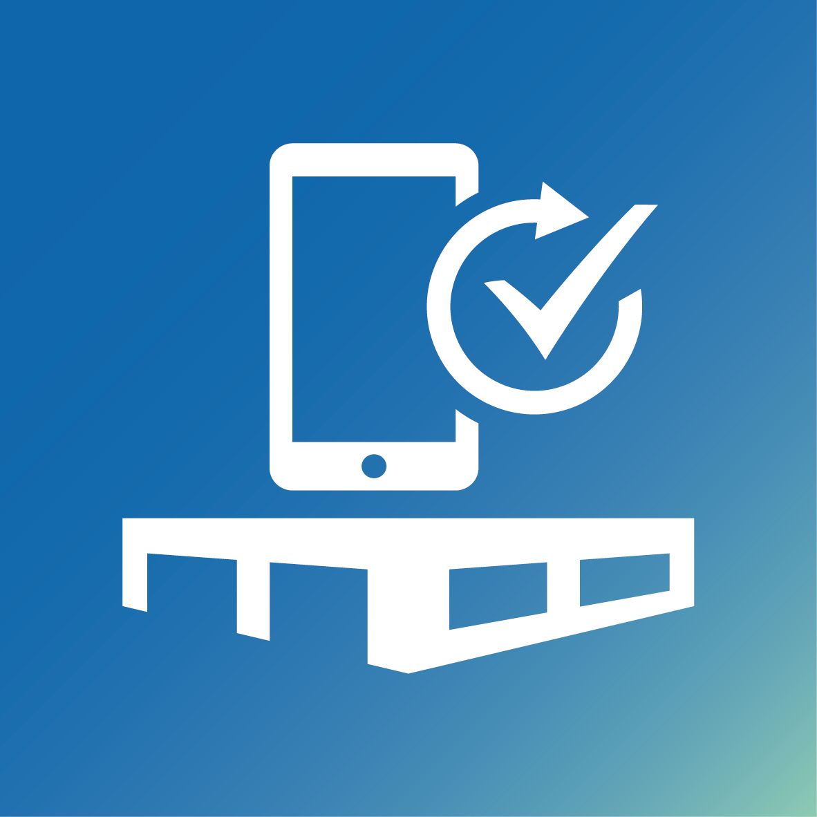 App-mobile-MANAnwendung – stilisierter Buchstabe ‚m‘ mit Farbverlauf und Schriftzug ‚MAN‘.“