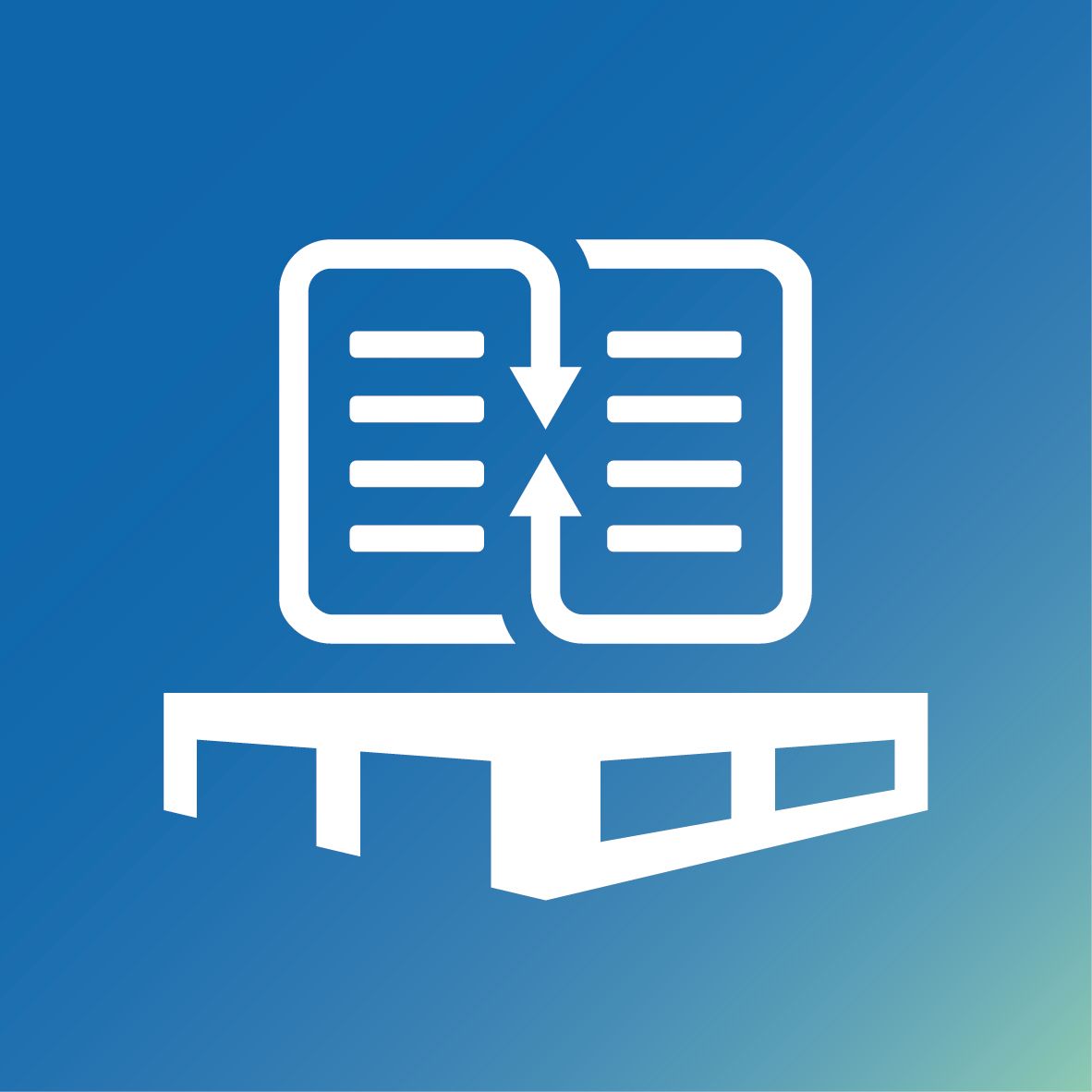 App-doc-MANAnwendung – stilisierter Buchstabe ‚dj‘ mit Farbverlauf und Schriftzug ‚MAN‘.“