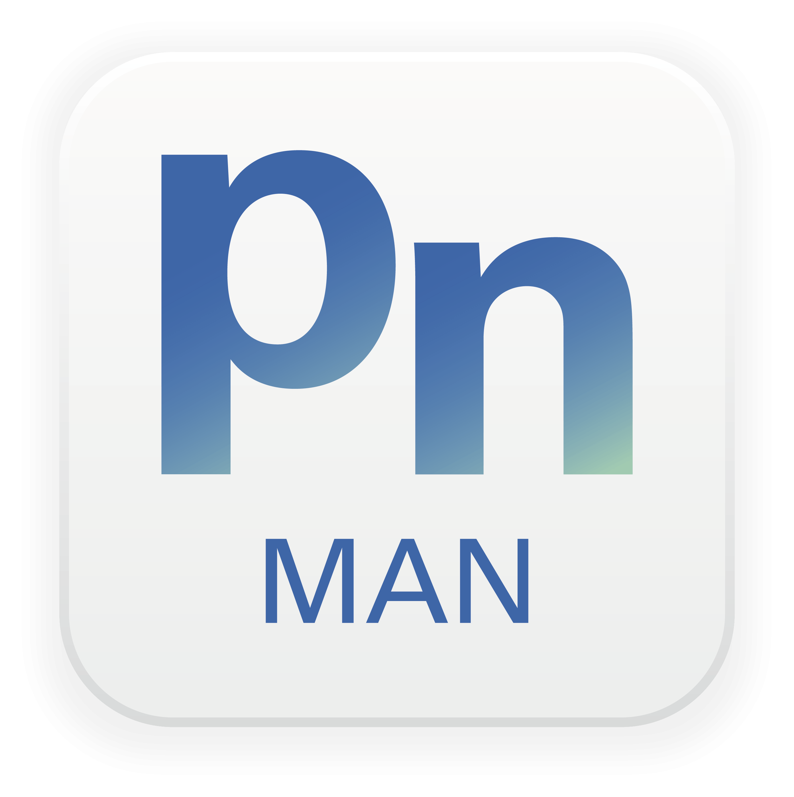 App-plan-MANAnwendung – stilisierter Buchstabe ‚pn‘ mit Farbverlauf und Schriftzug ‚MAN‘.“