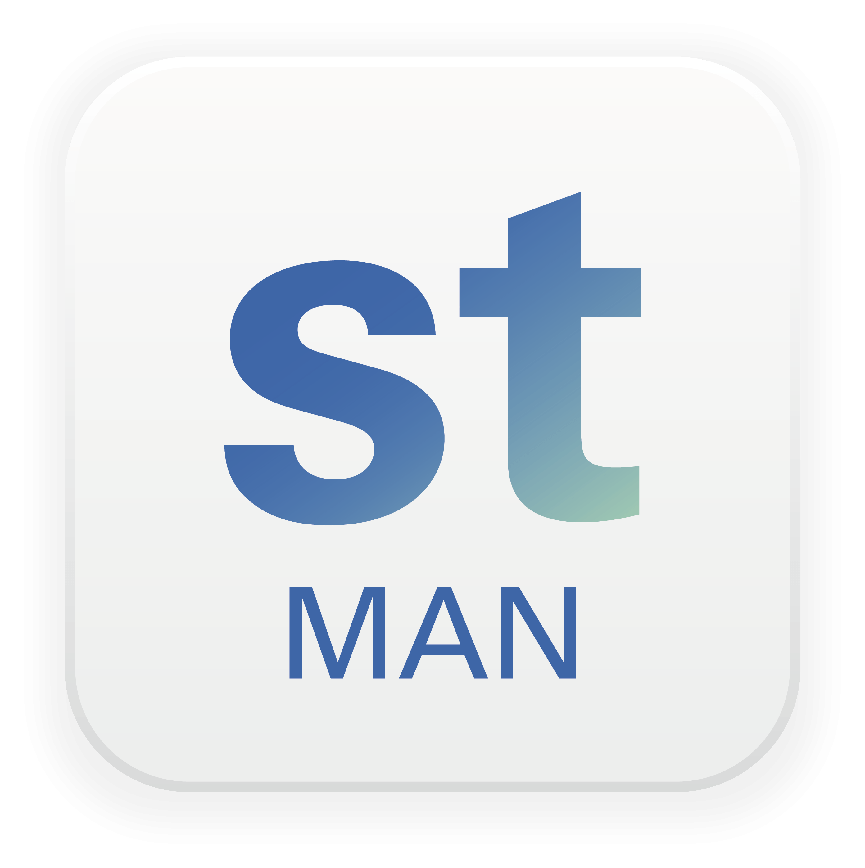 App-smart-MANAnwendung – stilisierter Buchstabe ‚st‘ mit Farbverlauf und Schriftzug ‚MAN‘.“